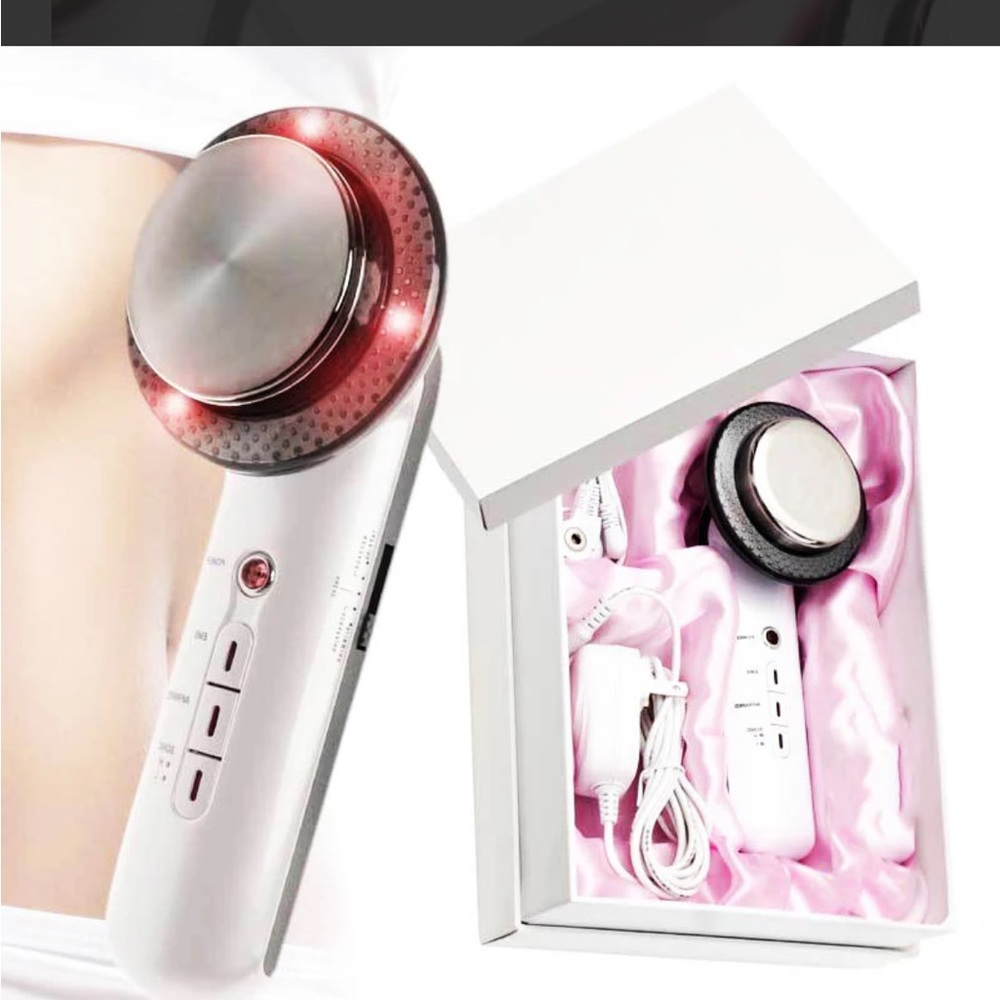 White Ultrasonic Cavitation Massager with Red Light